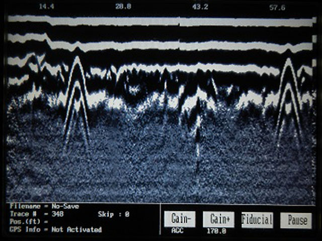 GPR target directly below another target